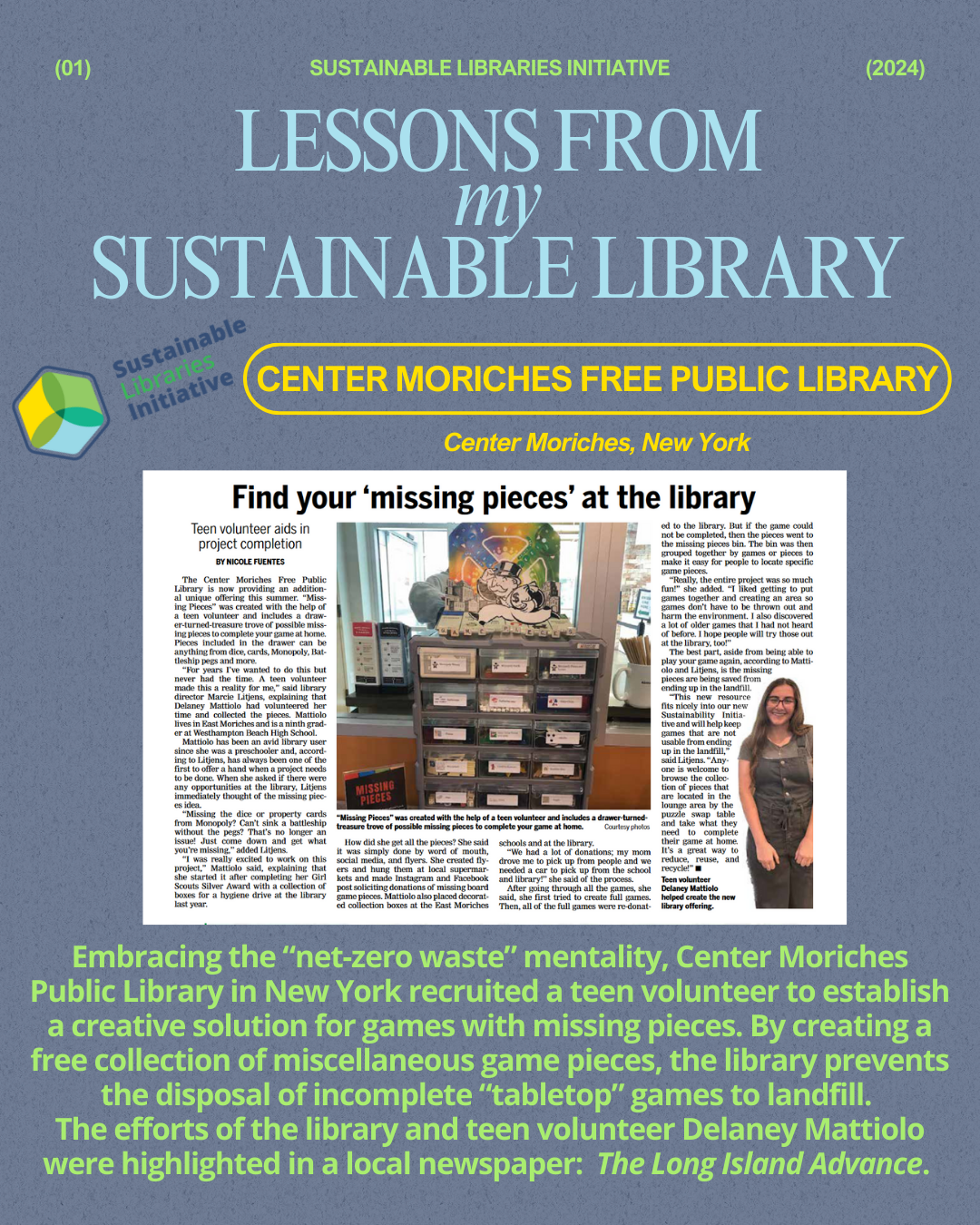 Center Moriches Lessons From My Sustainable Library