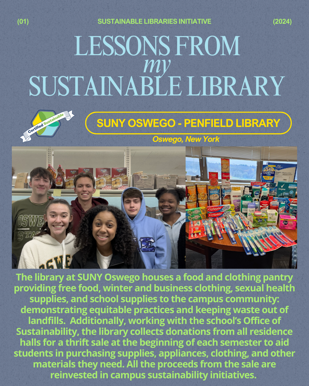 SUNY OSWEGO Lessons From My Sustainable Library