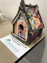 Picture of Birdhouse created from children's book covers